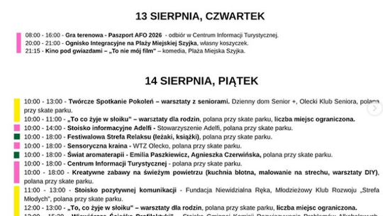 Active Festival Olecko 2026. Cztery dni pełne aktywności, muzyki i rodzinnych atrakcji
