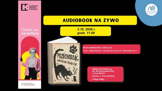 Audiobook na żywo w Suwałkach. Dorośli posłuchają książki Grzegorza Pula