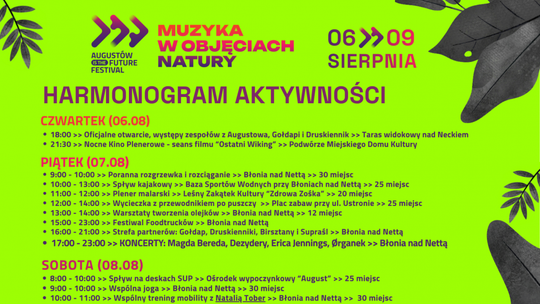 Augustów zaprasza na cztery dni muzyki i natury. Organek, IGO, Łąki Łan i wielu innych za darmo!