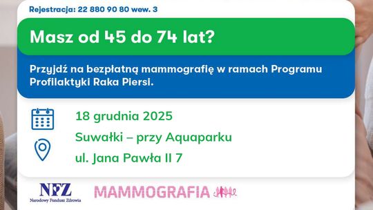 Bezpłatna cyfrowa mammografia LUX MED w Suwałkach – 18 grudnia 2025 Bezpłatna cyfrowa mammografia LUX MED w Suwałkach – 18 grudnia 2025