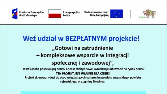 Bezpłatne szkolenia, staże i wsparcie w znalezieniu pracy. Gmina Szypliszki rozpoczęła rekrutację
