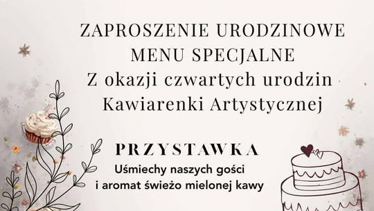 ☕ Czwarte urodziny Kawiarenki Artystycznej — święto pracy, pasji i serca 🎂 ☕ Czwarte urodziny Kawiarenki Artystycznej — święto pracy, pasji i serca 🎂