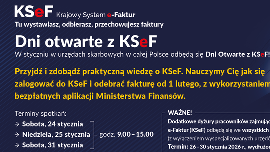 Dni otwarte KSeF w urzędach skarbowych – wsparcie także w weekendy Dni otwarte KSeF w urzędach skarbowych – wsparcie także w weekendy