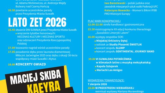 Dni Suwałk 2026 już w sierpniu. Trzy dni koncertów, wydarzeń i miejskiej zabawy