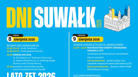 Dni Suwałk 2026 już w ten weekend. Agnieszka Chylińska, Kaeyra i parada miejska w programie