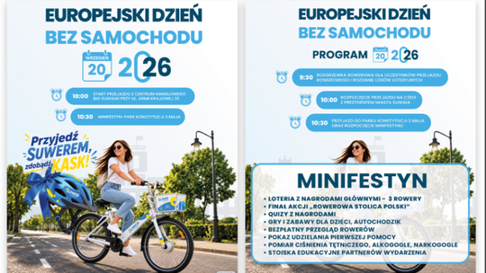 Europejski Dzień Bez Samochodu w Suwałkach. Rajd rowerowy ruszy z BIG Suwałki