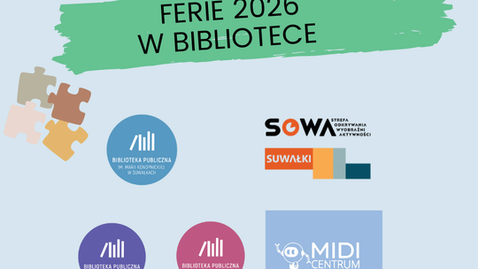 ❄️📚 Ferie 2026 w Bibliotece Publicznej w Suwałkach. Bogaty program dla dzieci i młodzieży