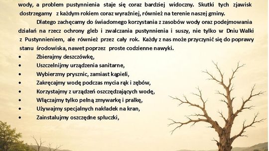 Gmina Suwałki apeluje: Stop suszy! 17 czerwca obchodzimy Światowy Dzień Przeciwdziałania Pustynnieniu i Suszy
