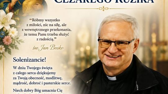 Imieniny księdza Cezarego Ruzika. Parafianie złożyli solenizantowi życzenia