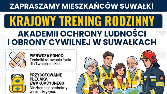 Jak zachować się podczas alarmu? Suwałki organizują trening bezpieczeństwa dla rodzin
