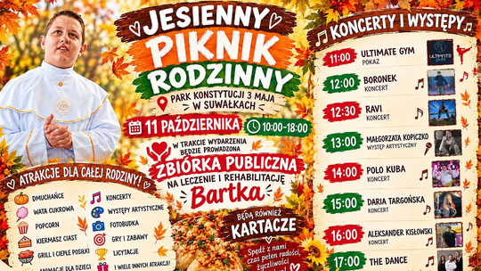 Jesienny piknik rodzinny w Suwałkach. Gramy dla Bartka!