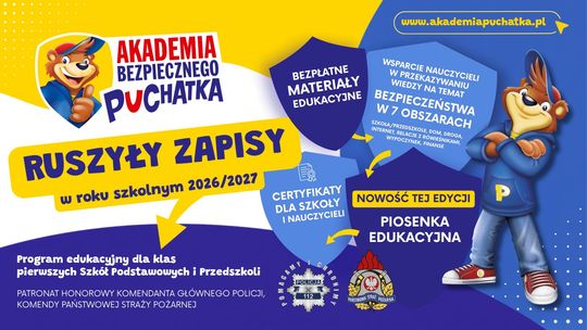 Mądrzej, pewniej, RAZEM! Ruszyły zapisy do 18. edycji Akademii Bezpiecznego Puchatka