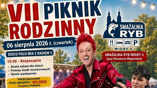 Michał Wiśniewski gwiazdą VII Pikniku Rodzinnego w Wigrach. Przed mieszkańcami dzień pełen atrakcji