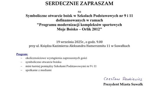 ⚽ Nowe boiska w Suwałkach – symboliczne otwarcie w SP 9 i SP 11
