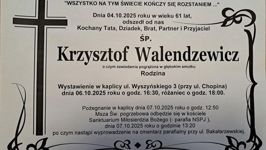 🕊️ Odszedł Krzysztof Walendzewicz – człowiek pasji i życzliwości 🕊️ Odszedł Krzysztof Walendzewicz – człowiek pasji i życzliwości