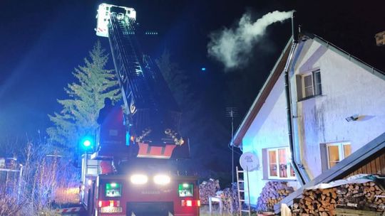 Pożar komina w miejscowości Tartak