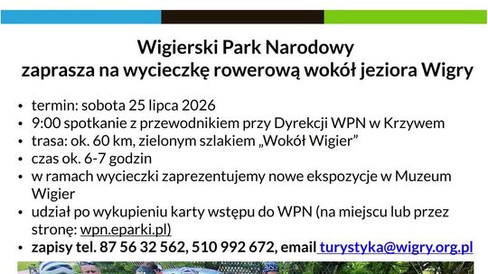 Rowerem wokół Wigier. Wigierski Park Narodowy zaprasza na 60-kilometrową wycieczkę