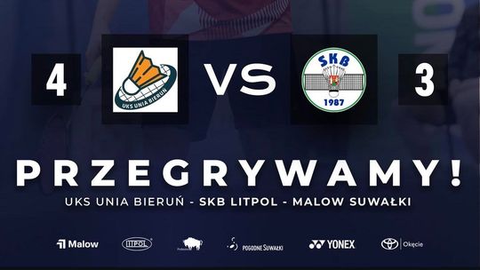 SKB Litpol-Malow Suwałki traci fotel lidera po emocjonującym meczu w Bieruniu