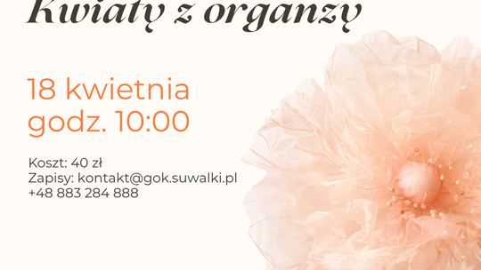 Stwórz bajkowe kwiaty z organzy. Rodzinne warsztaty w Suwałkach