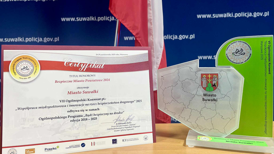 🏆 Suwałki Najbezpieczniejszym Miastem Powiatowym w Polsce 2024! Wielkie wyróżnienie dla suwalskiej Policji 🚓