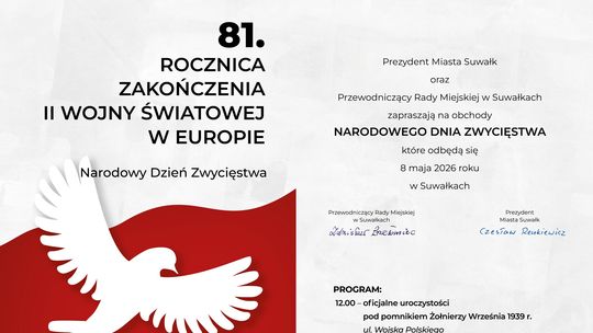 Suwałki uczczą 81. rocznicę zakończenia II wojny światowej. Obchody Narodowego Dnia Zwycięstwa