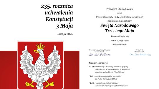 Suwałki zapraszają na obchody 3 Maja. Znamy program uroczystości