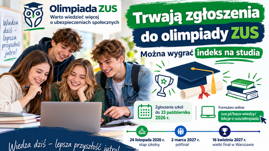 Trwają zgłoszenia do olimpiady ZUS. Można wygrać indeks na studia