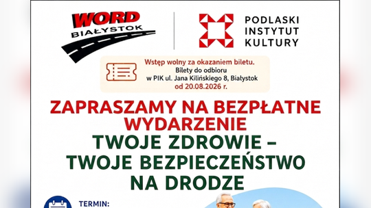 „Twoje zdrowie – Twoje bezpieczeństwo na drodze”. WORD zaprasza seniorów 60+