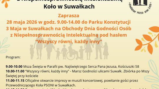 W Suwałkach odbędą się obchody Dnia Godności Osób z Niepełnosprawnością Intelektualną 2026