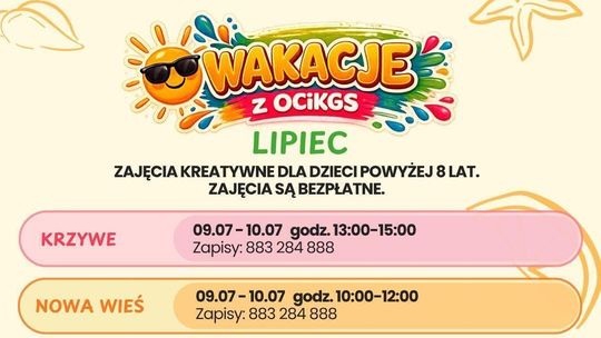 🎨 Wakacje w OCiKGS! Kreatywne zajęcia dla dzieci