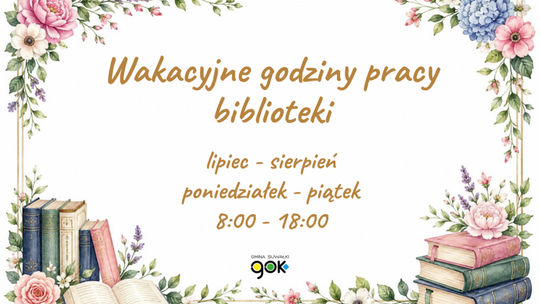 Wakacyjne godziny pracy biblioteki w Płocicznie-Osiedlu