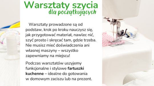 🧵 Warsztaty szycia w Krzywem – uszyj swój własny fartuszek!