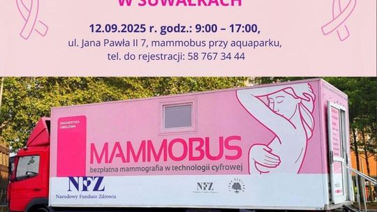 🩺 We wrześniu mammobus w Suwałkach – bezpłatne badania dla kobiet 💙