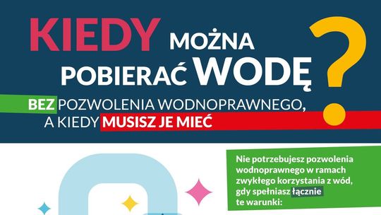 Wody Polskie przypominają o zasadach poboru wody. Sprawdź, kiedy potrzebne jest pozwolenie