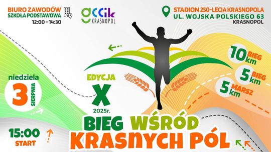 🏃‍♂️ X Bieg Wśród Krasnych Pól już 3 sierpnia! 🌾