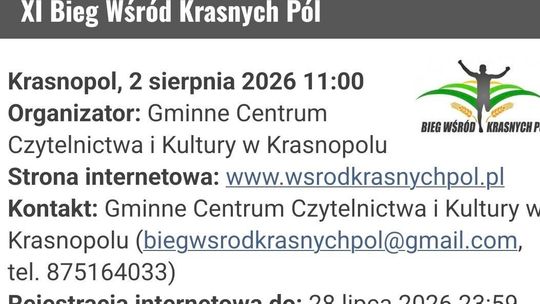 XI Bieg Wśród Krasnych Pól już 2 sierpnia. Trwają zapisy na sportowe święto w Krasnopolu