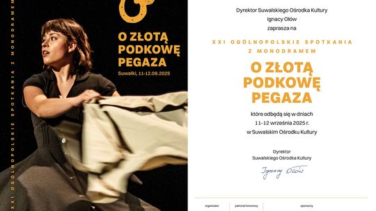 XXI Ogólnopolskie Spotkania z Monodramem „O Złotą Podkowę Pegaza” już jutro w Suwałkach 🎭