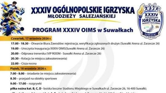 XXXIV Ogólnopolskie Igrzyska Młodzieży Salezjańskiej w Suwałkach. Przed nami trzy dni sportowej rywalizacji