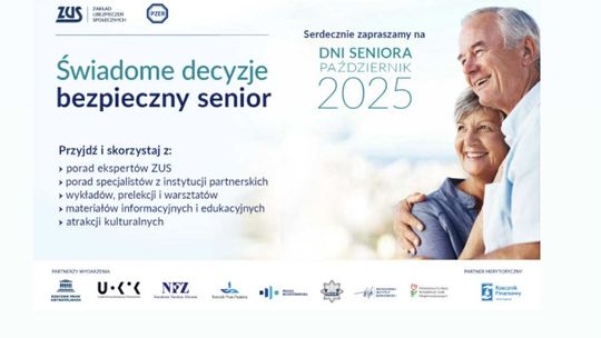 👵👴 ZUS zaprasza na Dni Seniora 2025 – wiedza, wsparcie i integracja przez cały październik! 📅 👵👴 ZUS zaprasza na Dni Seniora 2025 – wiedza, wsparcie i integracja przez cały październik! 📅
