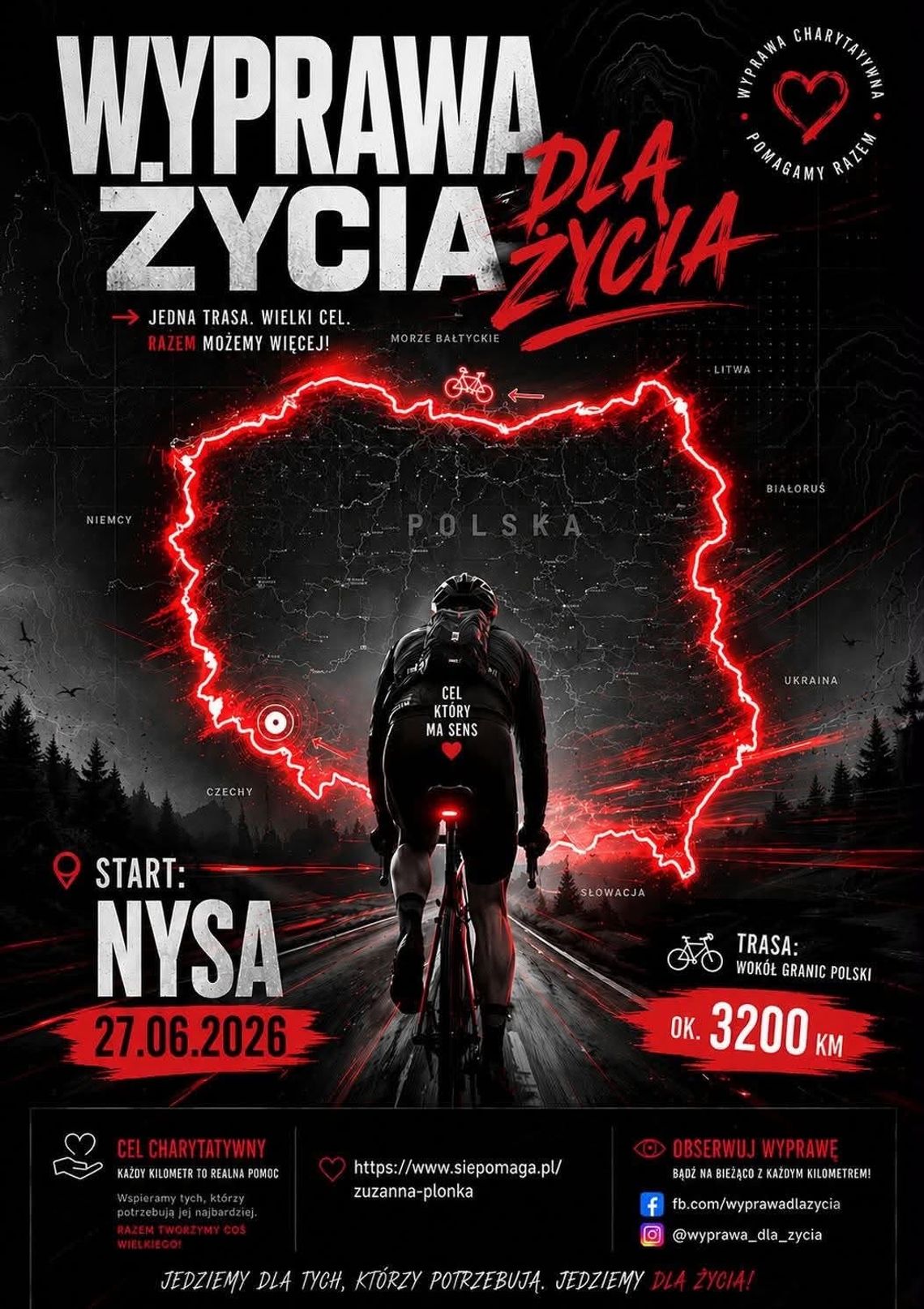 3200 kilometrów dla Zuzi. Wojciech rowerem dookoła Polski – dziś dotrze do Suwałk