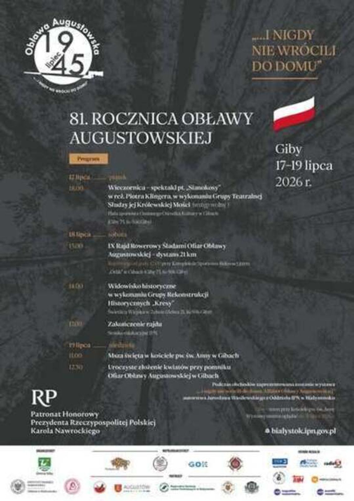 81. rocznica Obławy Augustowskiej. W Gibach odbędą się trzy dni pamięci o ofiarach 81. rocznica Obławy Augustowskiej. W Gibach odbędą się trzy dni pamięci o ofiarach