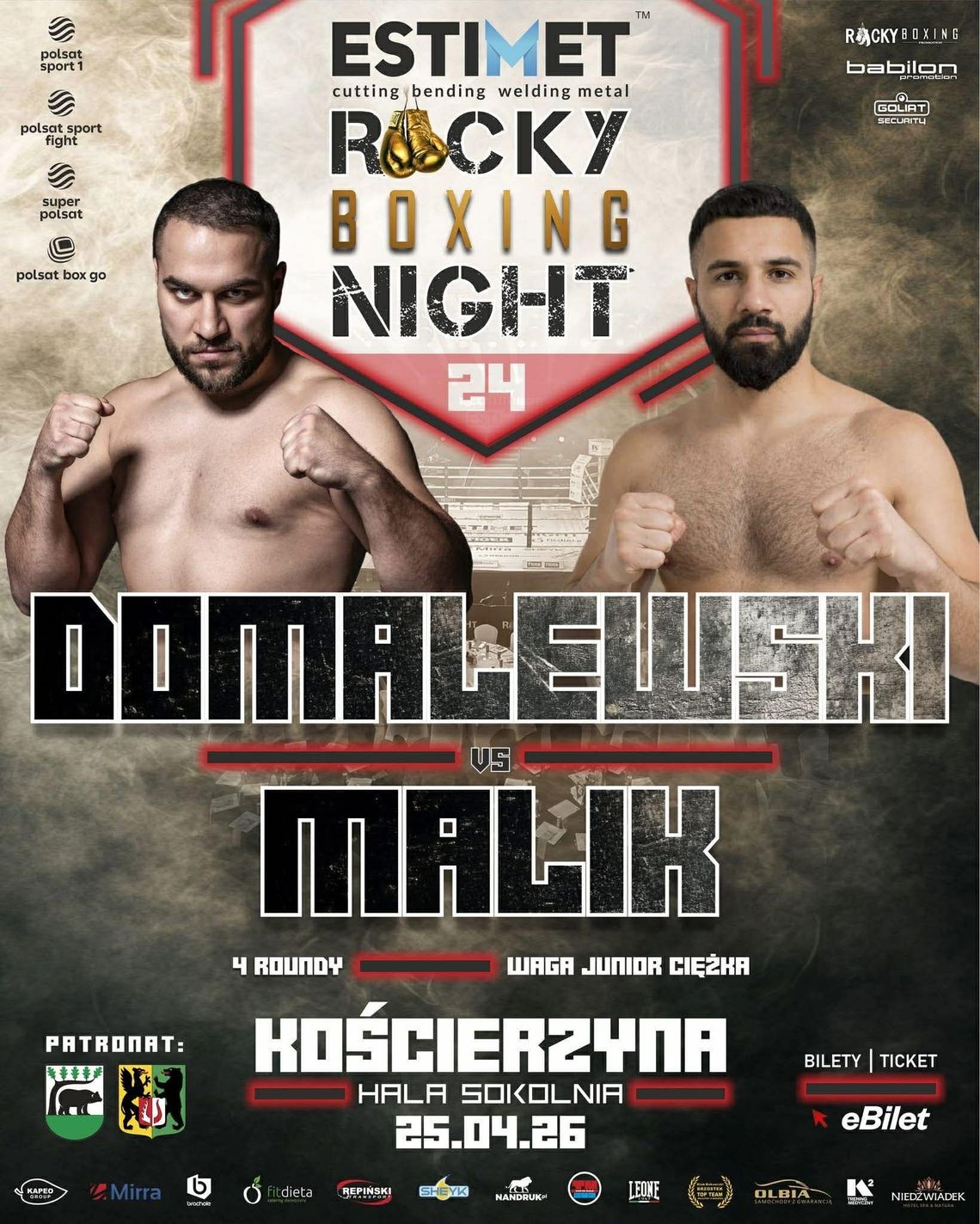 Adrian Domalewski stanie do walki podczas Rocky Boxing Night 24