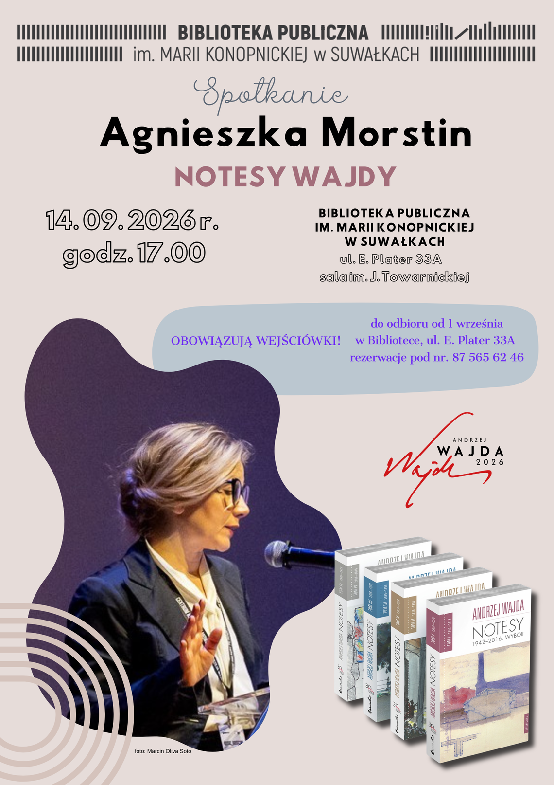 Agnieszka Morstin o „Notesach” Andrzeja Wajdy. Spotkanie w suwalskiej bibliotece Agnieszka Morstin o „Notesach” Andrzeja Wajdy. Spotkanie w suwalskiej bibliotece