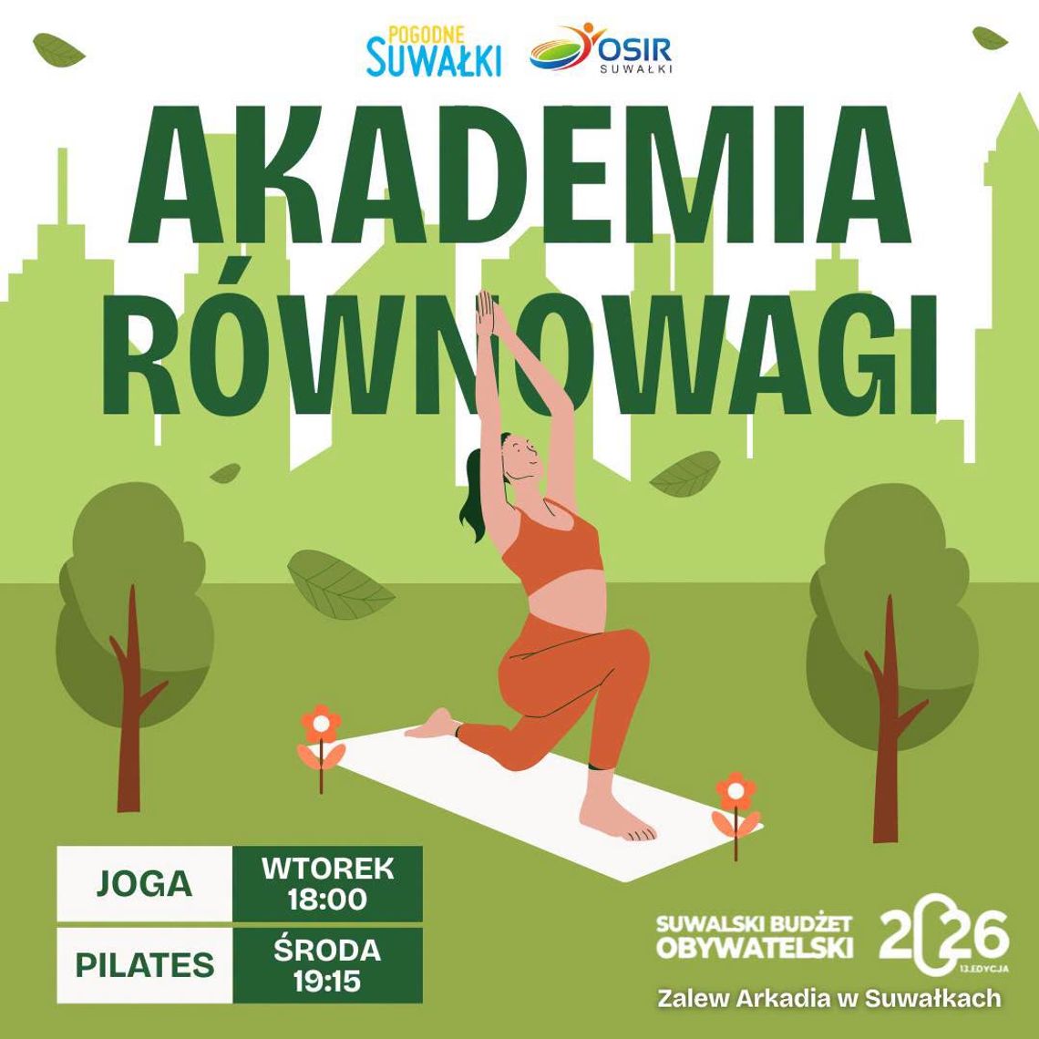 Akademia Równowagi nad Zalewem Arkadia. Bezpłatne zajęcia dla aktywnych suwalczan