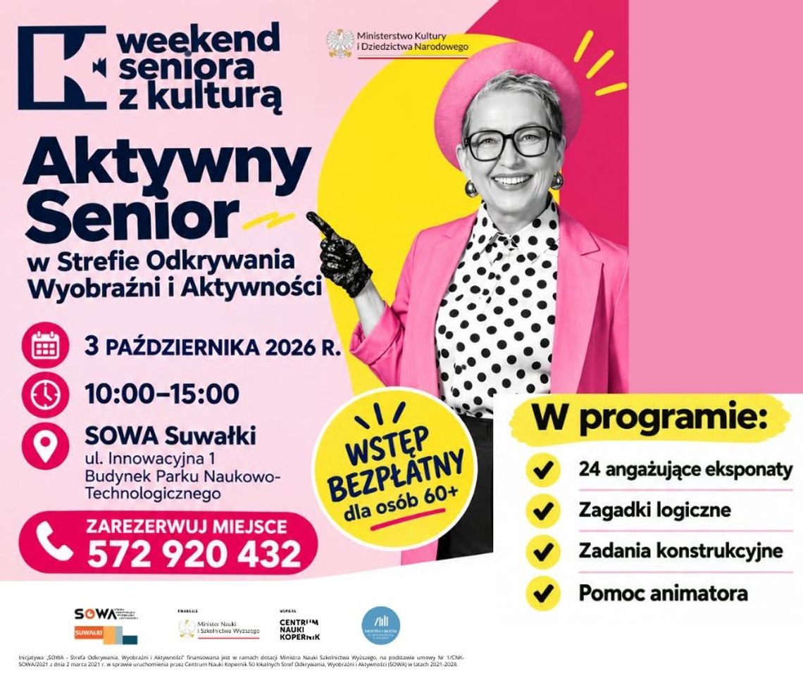 Aktywny Senior w SOWA Suwałki. Nauka, zagadki i eksperymenty dla osób 60+ Aktywny Senior w SOWA Suwałki. Nauka, zagadki i eksperymenty dla osób 60+