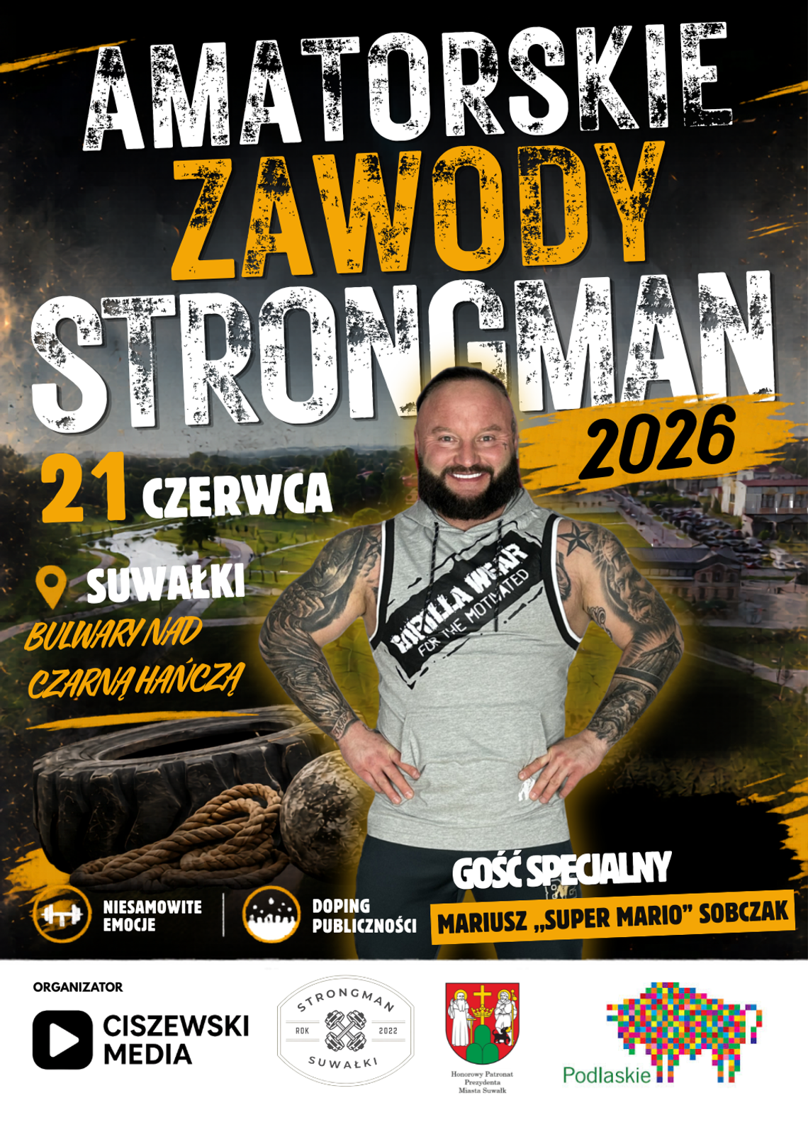 Amatorskie Zawody Strongman już 21 czerwca w Suwałkach. Siłacze opanują Bulwary nad Czarną Hańczą Amatorskie Zawody Strongman już 21 czerwca w Suwałkach. Siłacze opanują Bulwary nad Czarną Hańczą