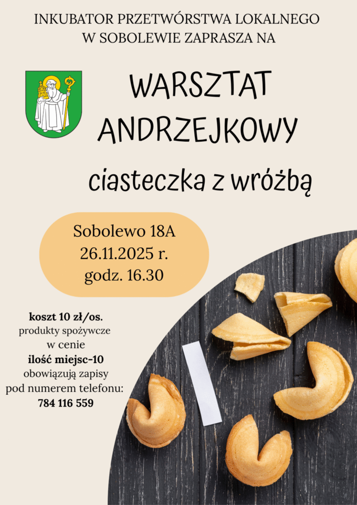 🍪 Andrzejkowy warsztat ciasteczek z wróżbą w Sobolewie! 🔮 🍪 Andrzejkowy warsztat ciasteczek z wróżbą w Sobolewie! 🔮
