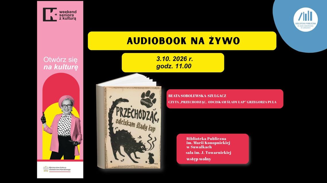 Audiobook na żywo w Suwałkach. Dorośli posłuchają książki Grzegorza Pula