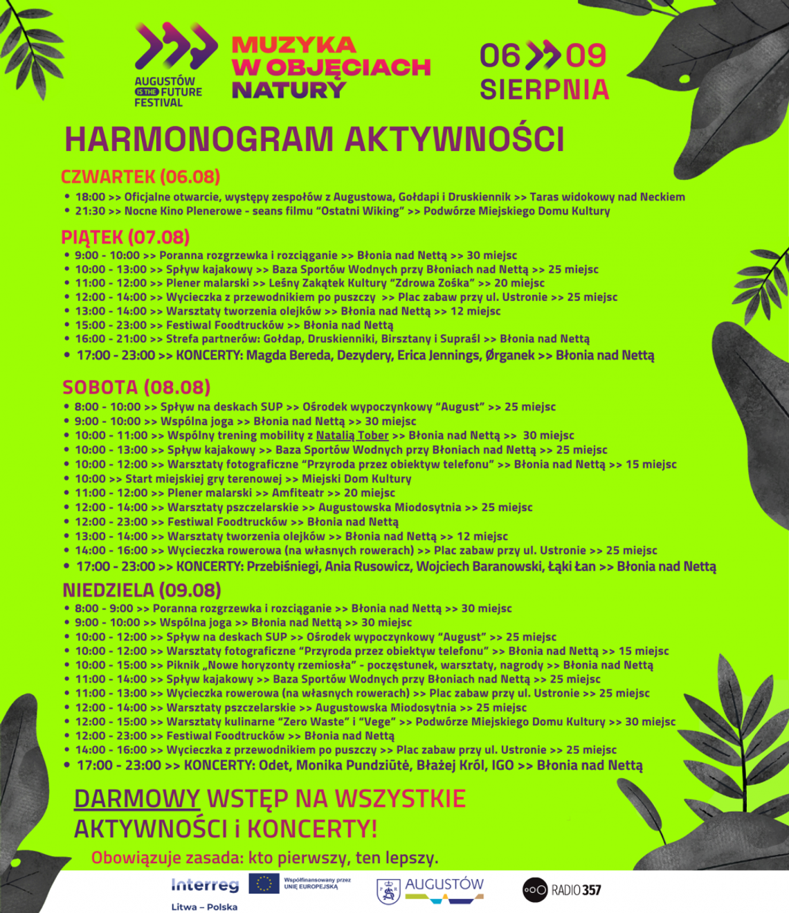 Augustów zaprasza na cztery dni muzyki i natury. Organek, IGO, Łąki Łan i wielu innych za darmo! Augustów zaprasza na cztery dni muzyki i natury. Organek, IGO, Łąki Łan i wielu innych za darmo!