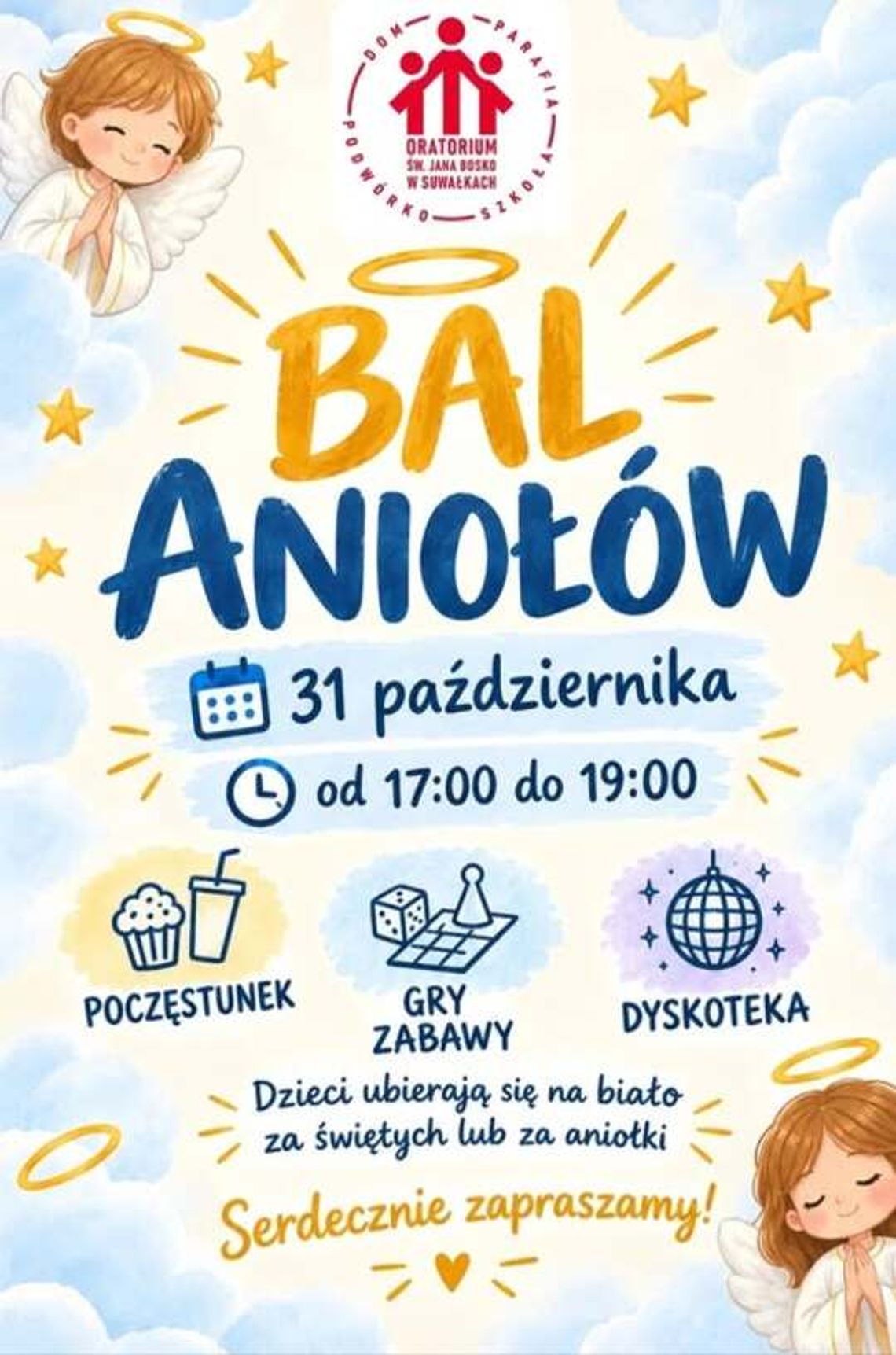 Bal Aniołów w Suwałkach. Dzieci mogą przebrać się za świętych i aniołki Bal Aniołów w Suwałkach. Dzieci mogą przebrać się za świętych i aniołki